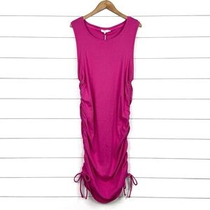 NWT GOOD AMERICAN Ruched Dress Hawiian Pink Sleeveless Summer 4X
